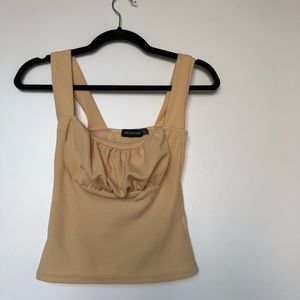 Beige square neck tank